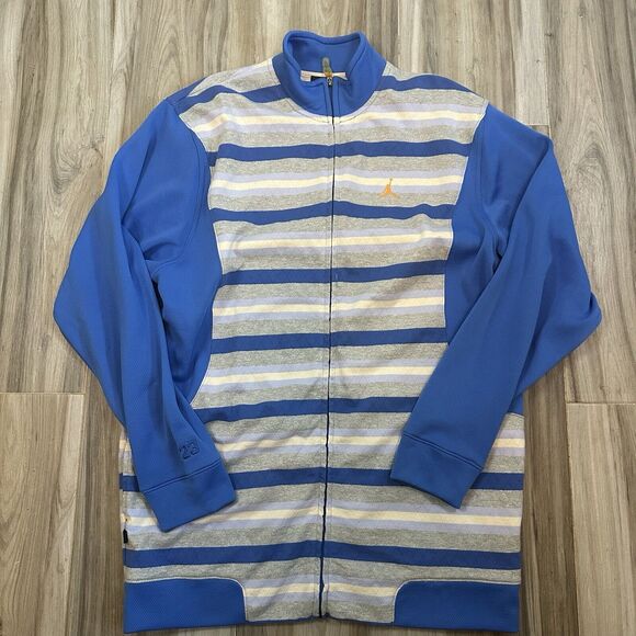 Nike Jordan Jumpman Track Jacket‎ Blue Diamond Quilted Fleece Retro Full Zip 90s